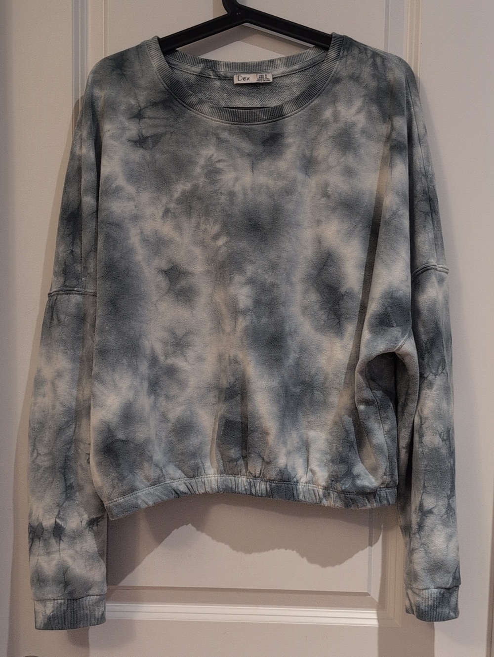 Dex Tie-Dye Crewneck Sweatshirt, Drop Shoulder, Elastic Waist - Size M
